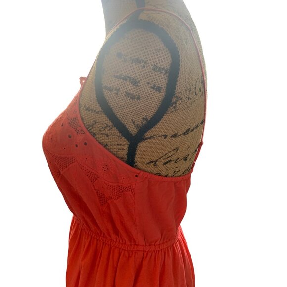 π 2/$30 π Salmon Orange Dress with Lace Bodice from Kimchi Blu sz Medium - Picture 4 of 8